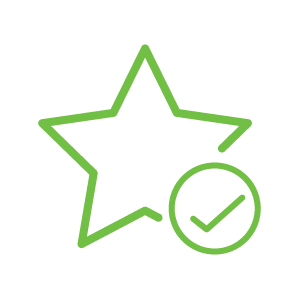 green star with tick